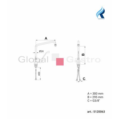 Baterie stolní profi eco provedení pákové 00232302 | Rubinetterie del Friuli 115120063